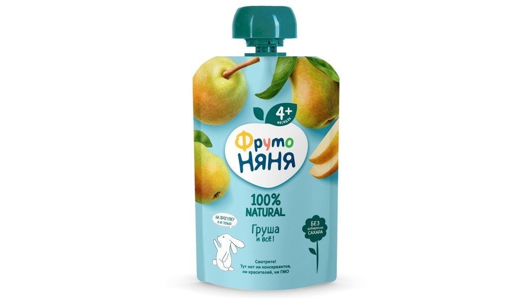 Пюре детское Фрутоняня грушевое натуральное 90г д/п