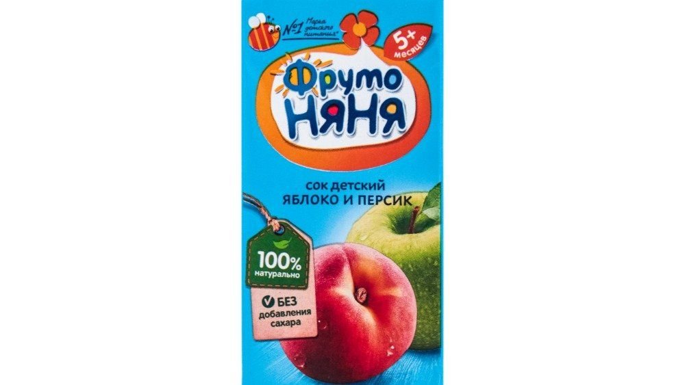 Сок ФРУТО НЯНЯ Яблоко и персик с мякотью 0,2л т/п