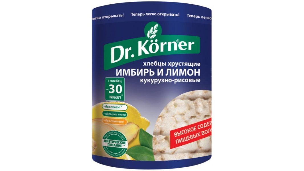 Хлебцы Dr Korner Слад кукурузно рис с имб и лимон 90 г