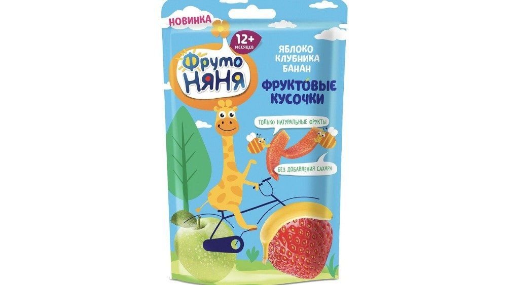 Фруктовые кусочки ФрутоНяня яблоко-клубника 15 г