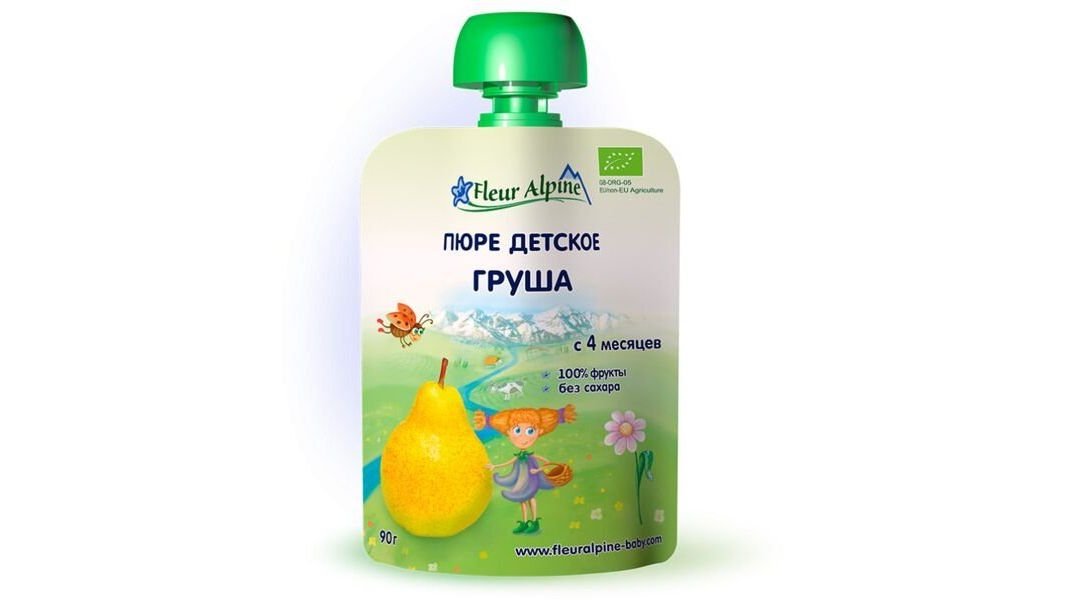 Пюре дет Fleur alpine Organic груша 90 г пауч