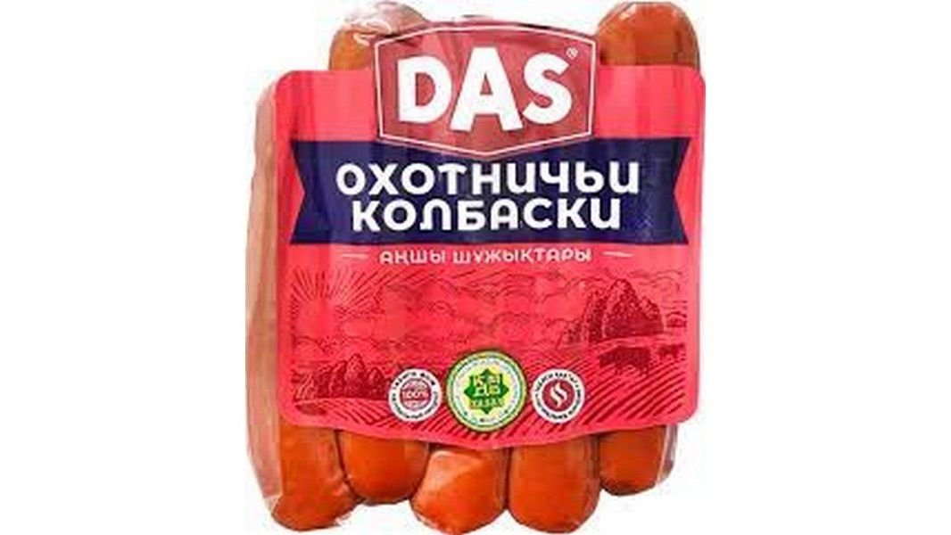Сосиски Das Охотничьи полукопченые Халал 350 г