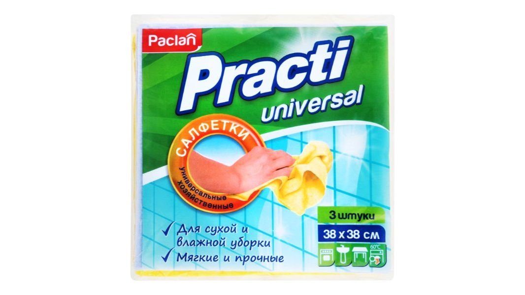 Салфетки Paclan Practi универсальные 38x38 см 3 шт