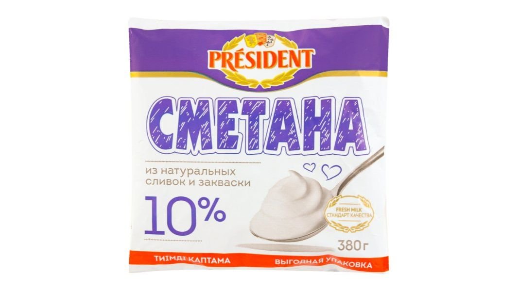Сметана president 10% 380 г ф/п
