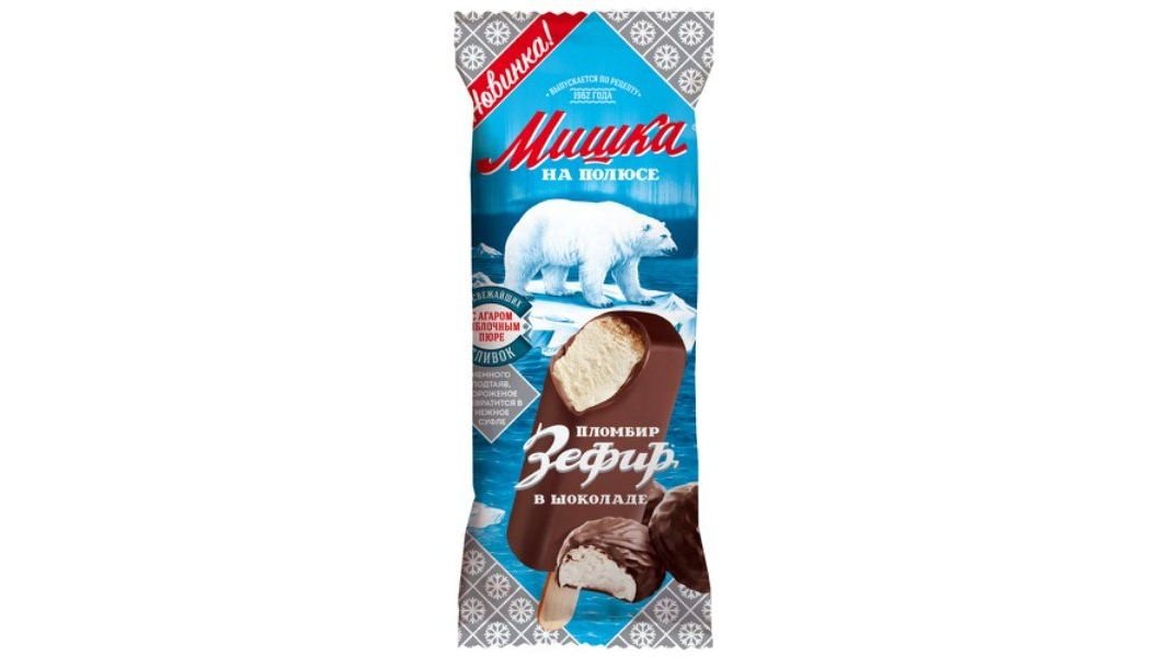 Пломбир Food One Мишка на Полюсе Зефир в шоколаде 75 г