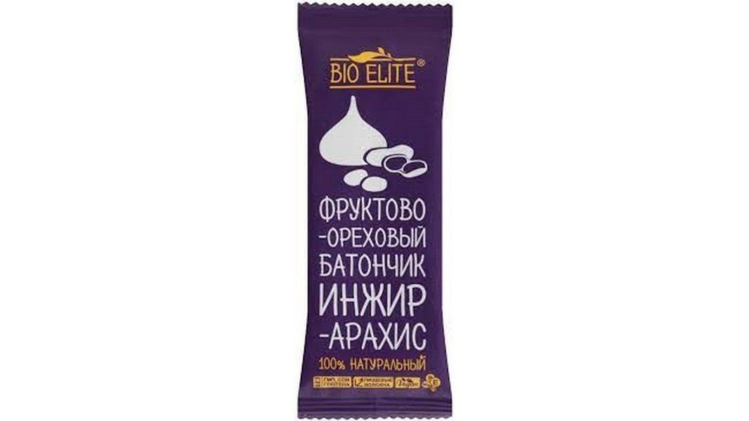 Батончик Bio Elite фруктово-орех инжир арахис 35г
