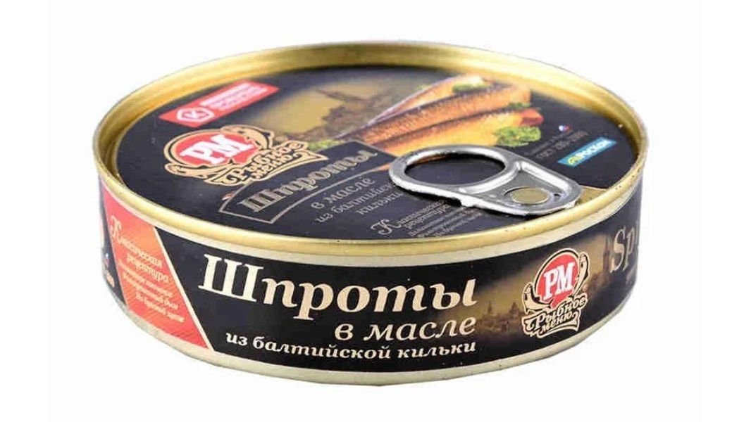 Шпроты Рыбное меню в масле балтийской кильки 160 г