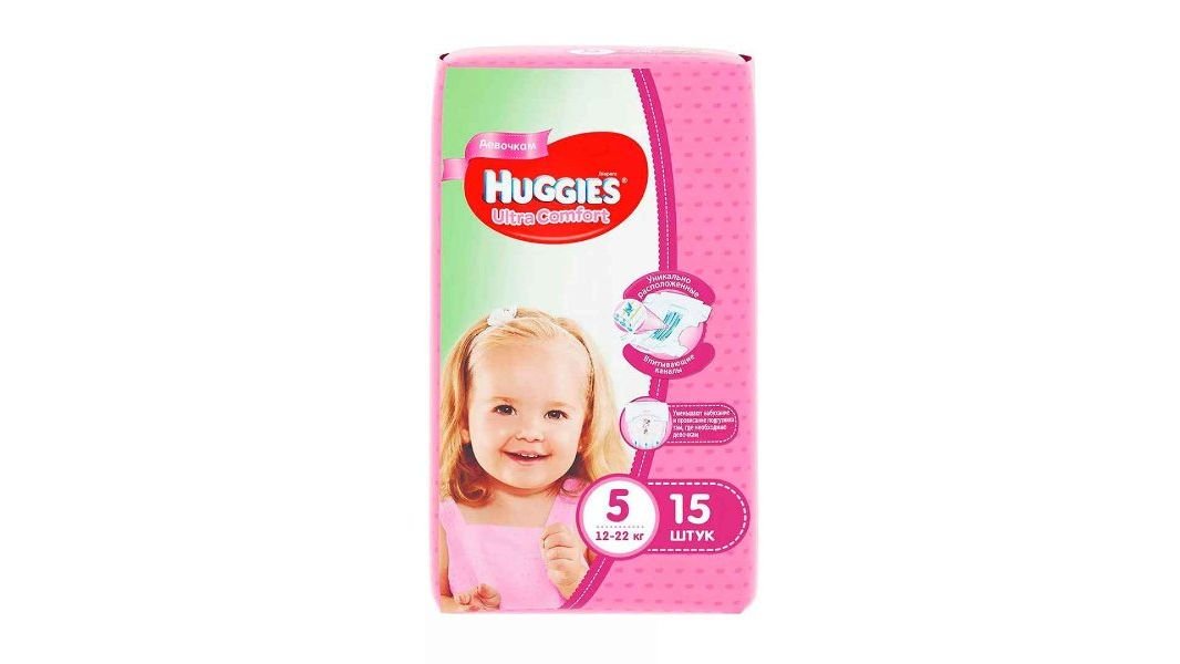 Подгузники Huggies uc conv для девочек 5 12-22 кг, 15 шт