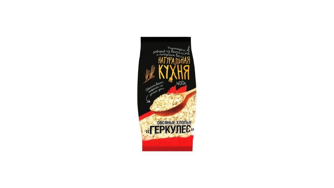 Хлопья овсяные Натуральная Кухня геркулес 400 г