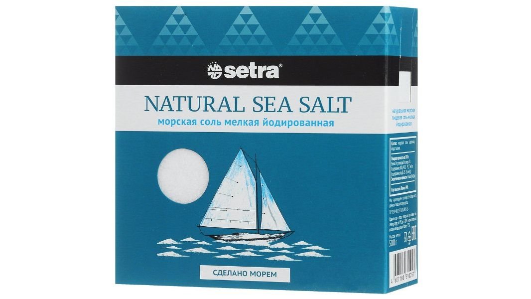 Соль морская Setra пищевая натуральная 500 г