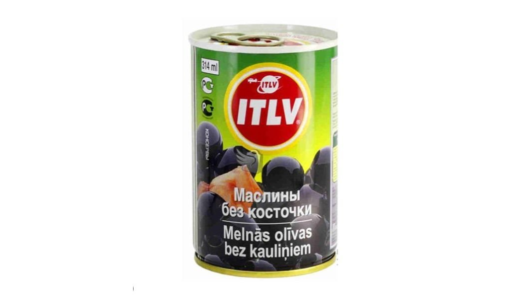 Маслины Itlv черные без косточки 314 мл
