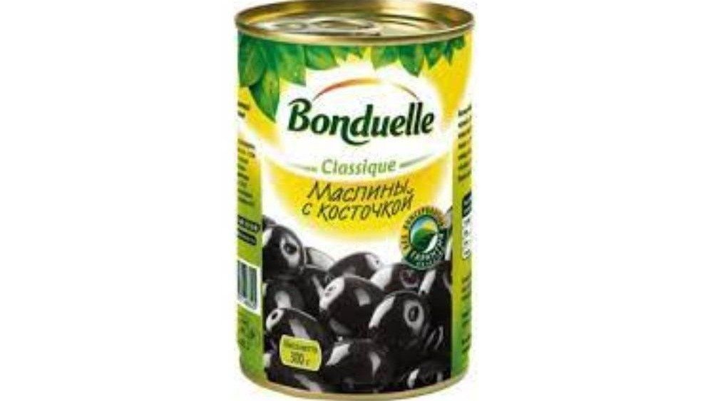 Маслины Bonduelle черные с косточкой 300 г