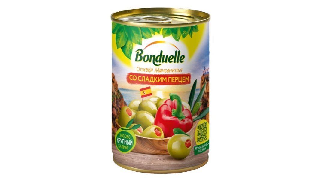 Оливки Bonduelle мансанилья со сладким перцем 300 г