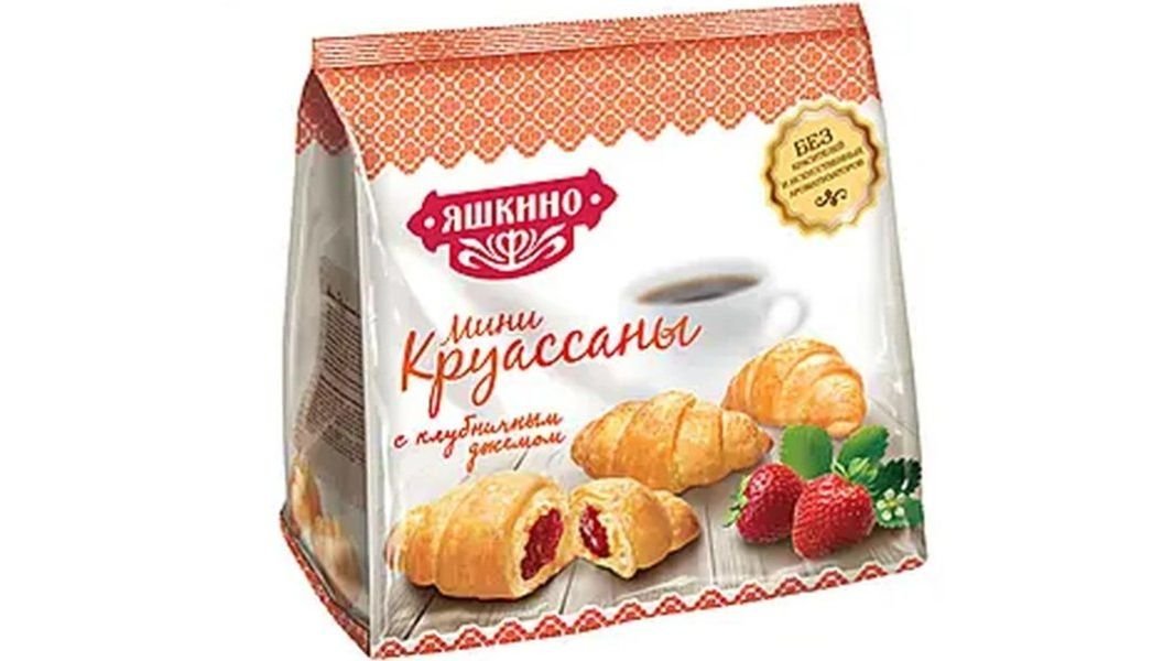 Круассаны мини Яшкино клубничный джем 180 г