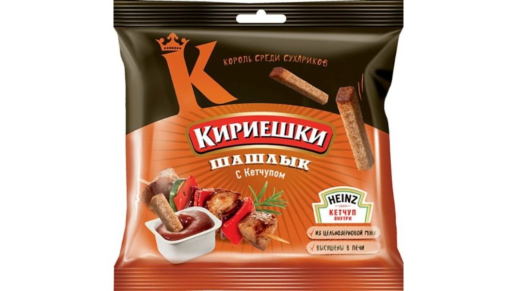 Сухарики кириешки с кетчупом Heinz шашлык 60 г