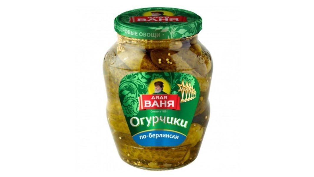 Огурцы Дядя Ваня по-берлински 680 г стеклянная банка
