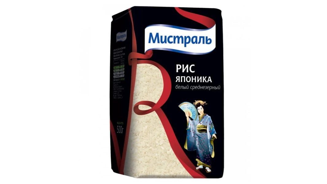 Рис МИСТРАЛЬ Японика Белый среднезерный 500г м/у