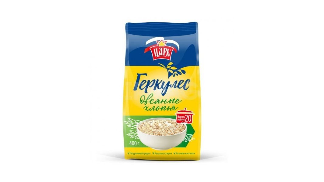 Хлопья Царь овсяные геркулес мяг/уп, 400 г
