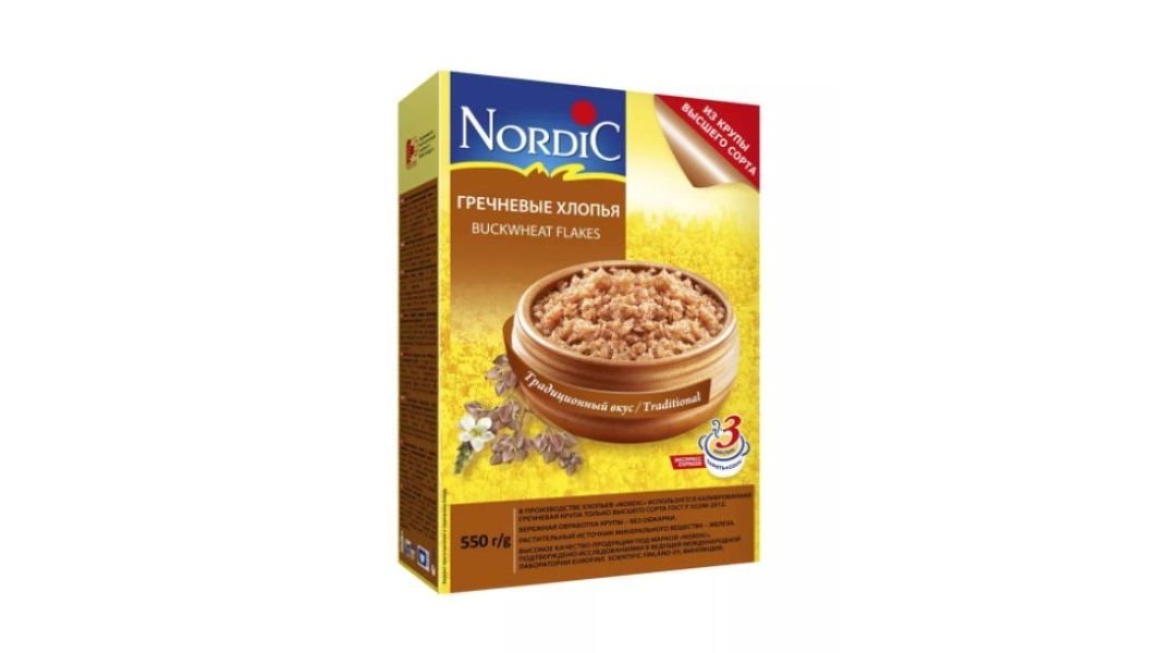Хлопья nordic гречневые 550 г