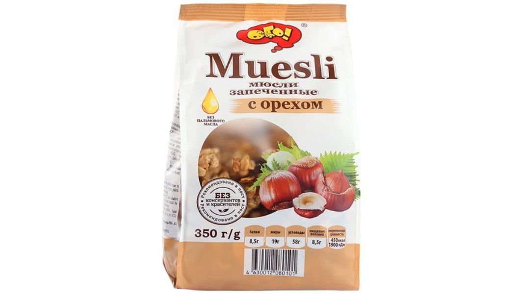 Мюсли Ого запеченные с орехом 350 г