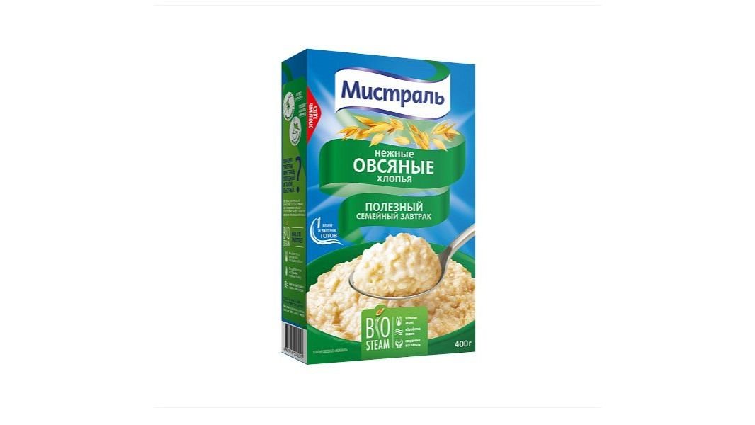 Хлопья МИСТРАЛЬ Овсяные Экстра 400г кор