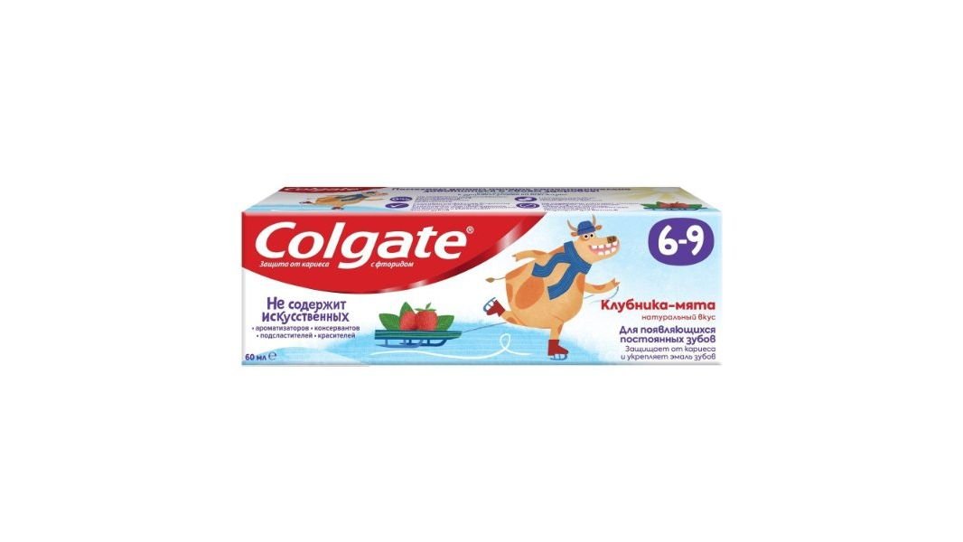 Паста зубная детская Colgate l4 клубника-мята 6-9лет 60 мл