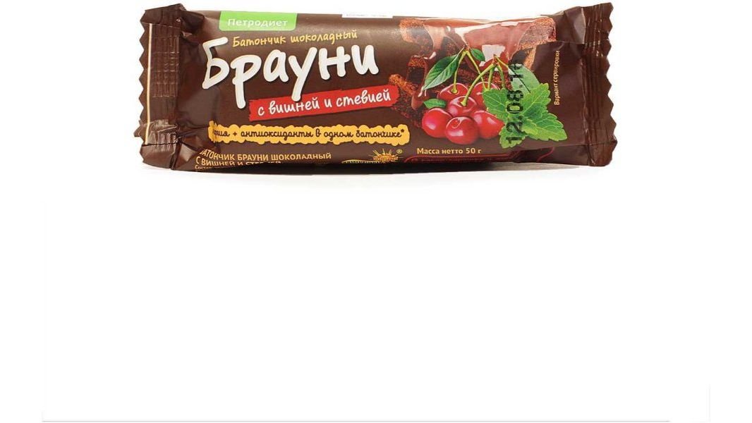 Батончик петродиет брауни шок с вишн и стев 50 г
