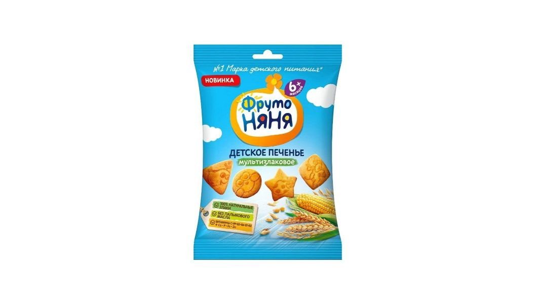 Печенье ФРУТО НЯНЯ Растворимое мультизлаковое 50г