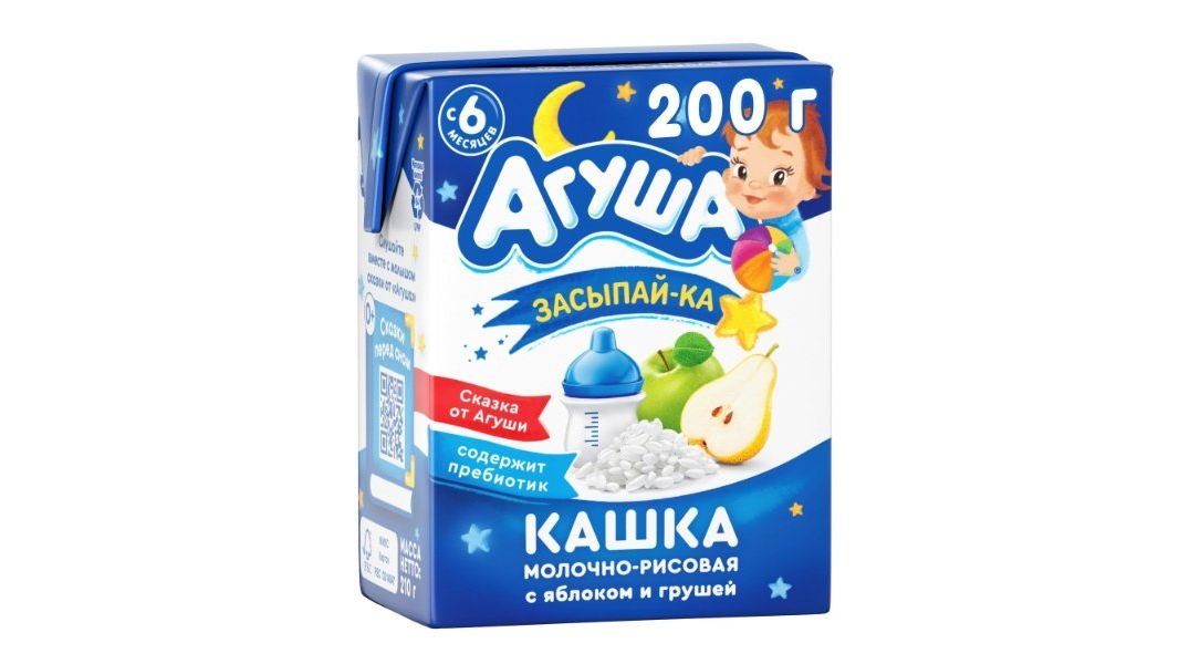 Каша Агуша молочно-рисовая яблоко-груша 200 мл