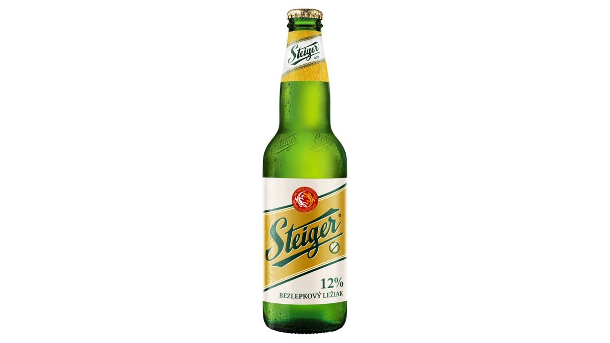 Steiger Pivo bezlepkový ležiak svetlý 12% 0,5 l