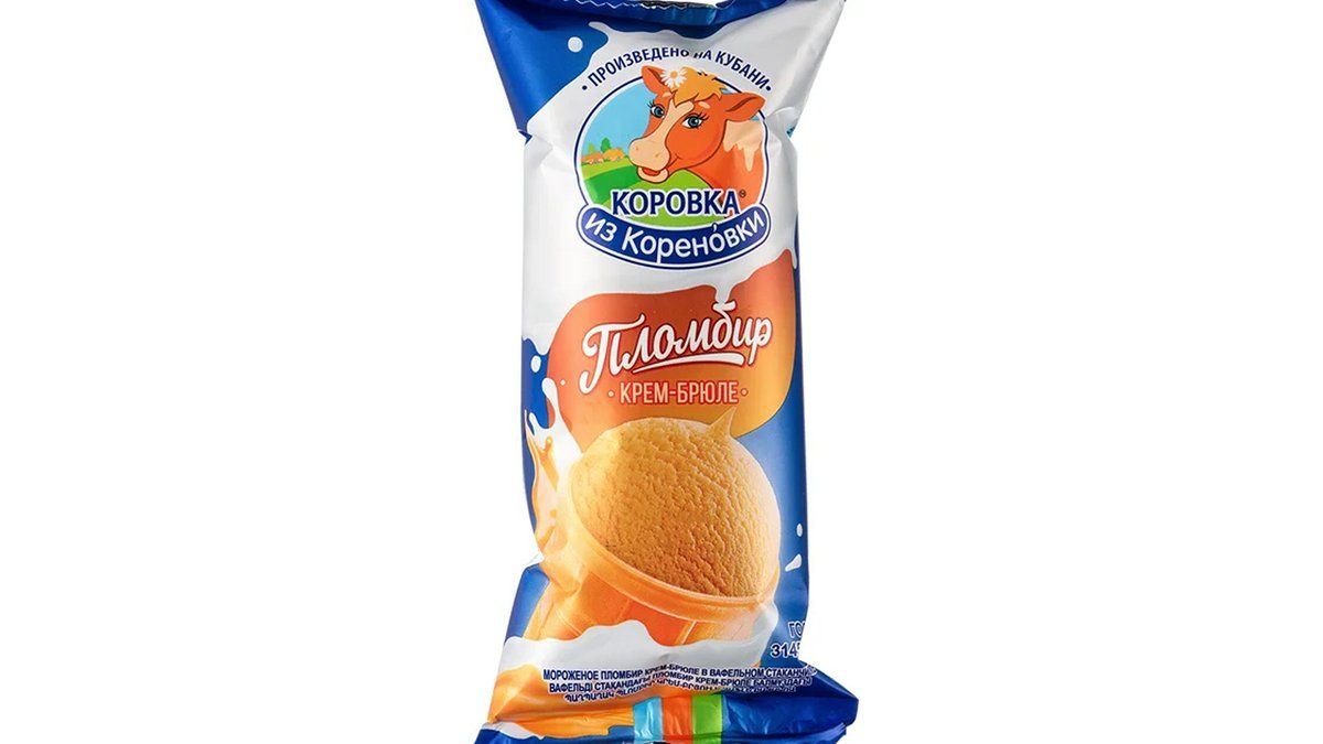 Мороженое пломбир крем брюле Коровка из Кореновки 100 г
