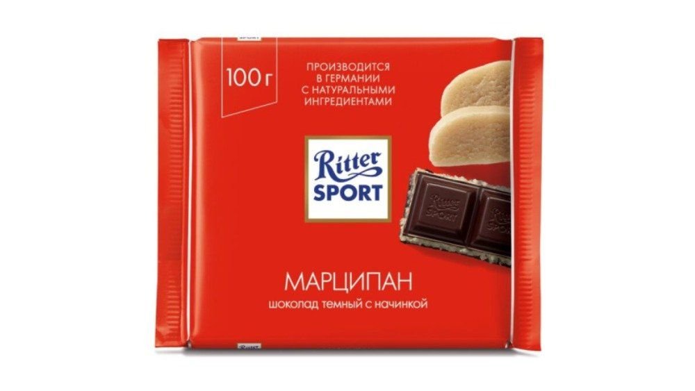 Шоколад темный с марципаном Ritter Sport 100 г