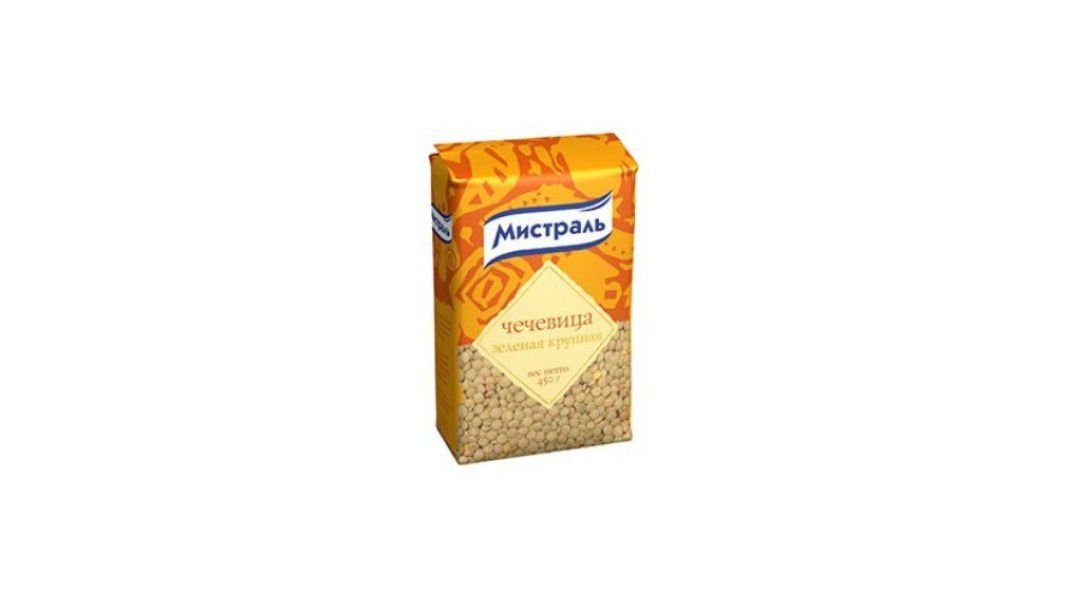 Крупа Мистраль чечевица зеленая крупная 450 г
