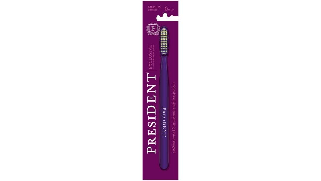 Зубная щетка President Exclusive средняя 1 шт