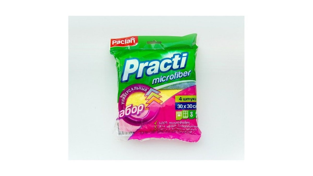 Салфетки Paclan Practi микрофибра 30x30 см 4 шт