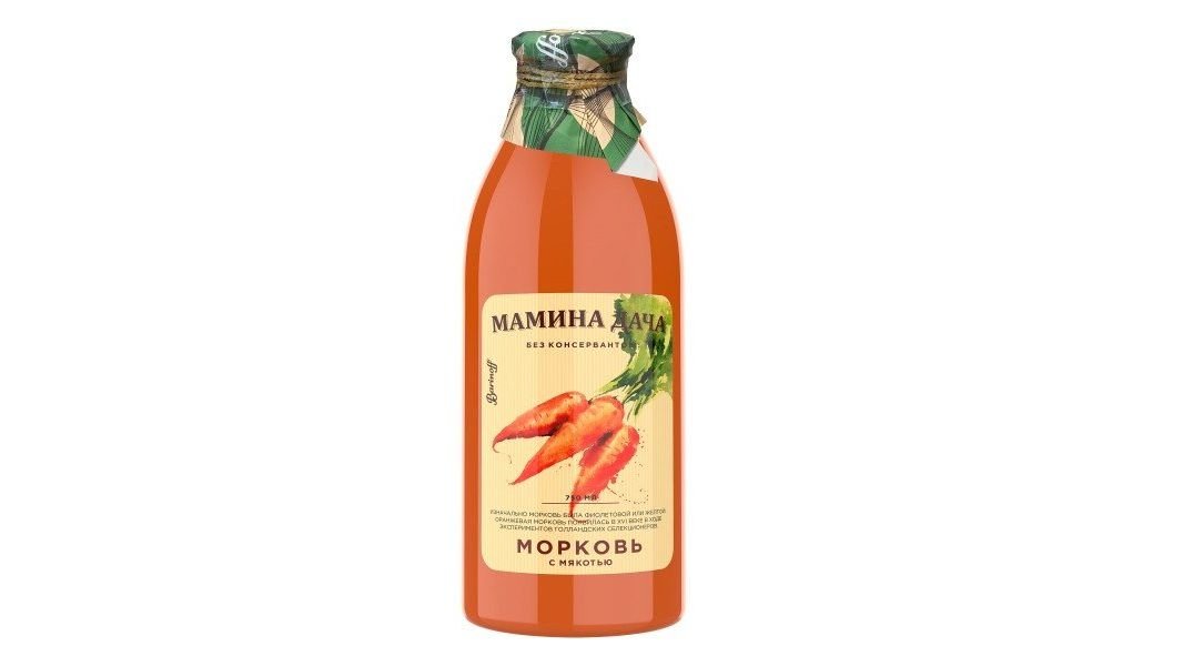 Сок Мамина дача морковный с мякотью, 750 мл