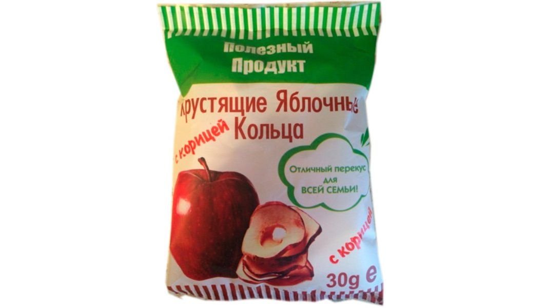 Чипсы ПОЛЕЗНЫЙ ПРОДУКТ Хрустящие яблочные кольца 25г м/у
