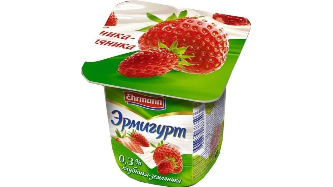 Продукт йогуртный Ehrmann Эрмигурт клубника 0,3% 100 г