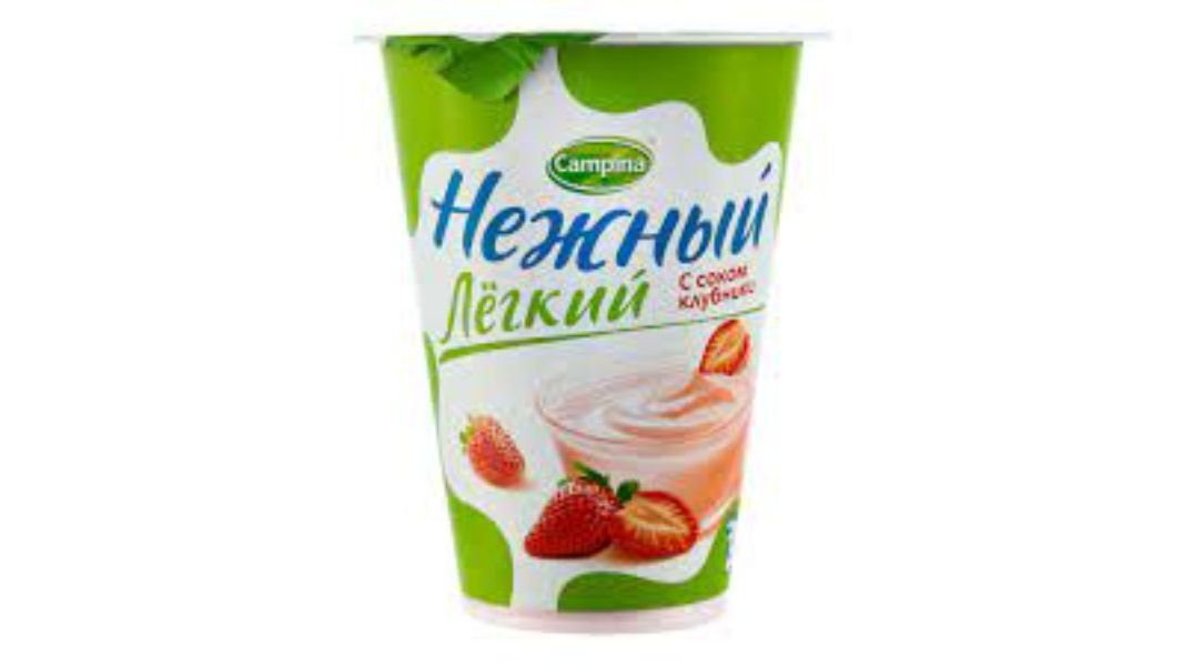 Йогурт Campina Нежный Легкий клубника 0,1% 320 г