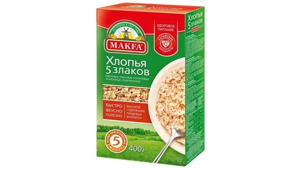 Makfa крупа хлопья 5 злаков 12 400 г