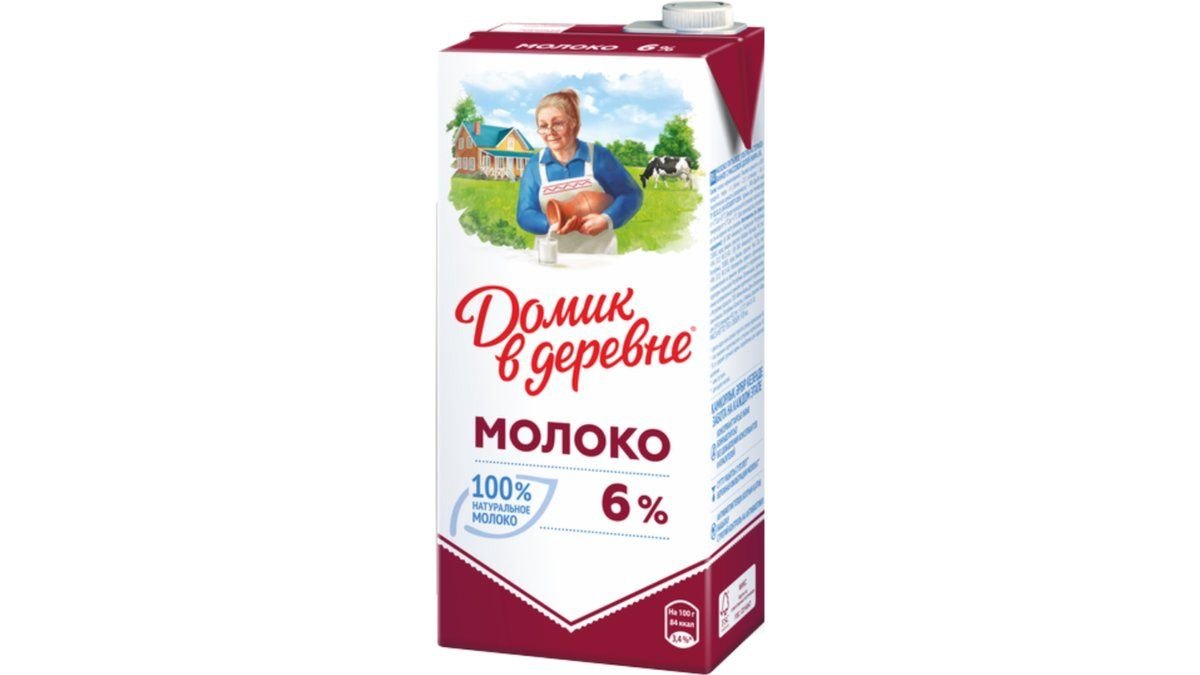 Молоко Домик в деревне 6% 0,95л т/п