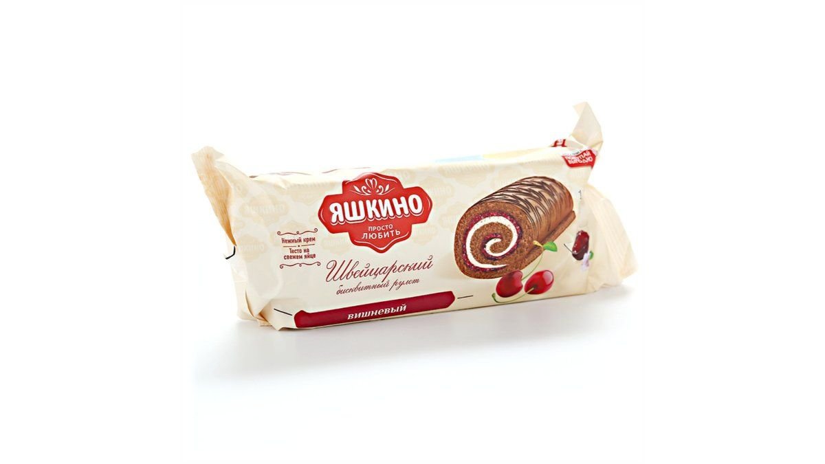 Рулет ЯШКИНО Бисквитный Вишня 200г м/у