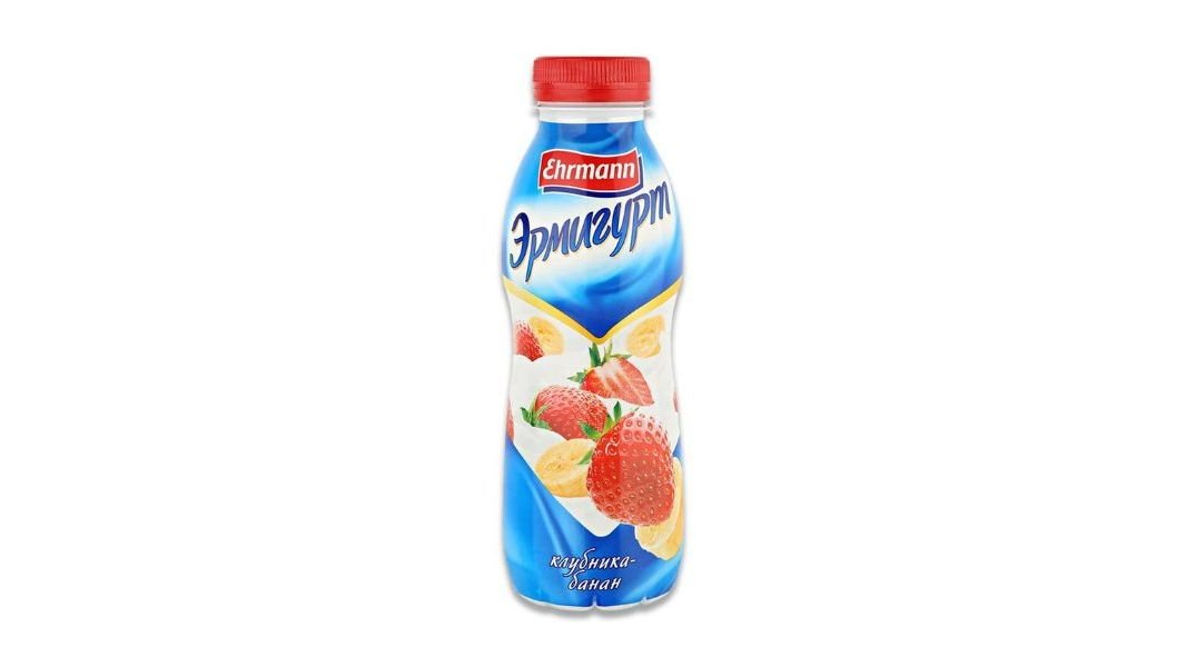 Йогурт питьевой Эрмигурт клубника/банан 1.2% 420 г
