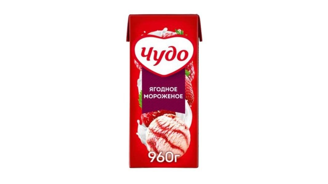 Молочный коктейль Чудо ягодное мороженое 2% 960 мл