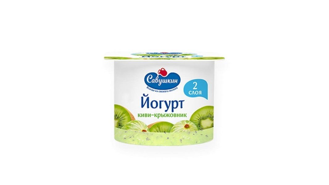 Йогурт Савушкин киви/крыжовник двухслойный 2% 120 г