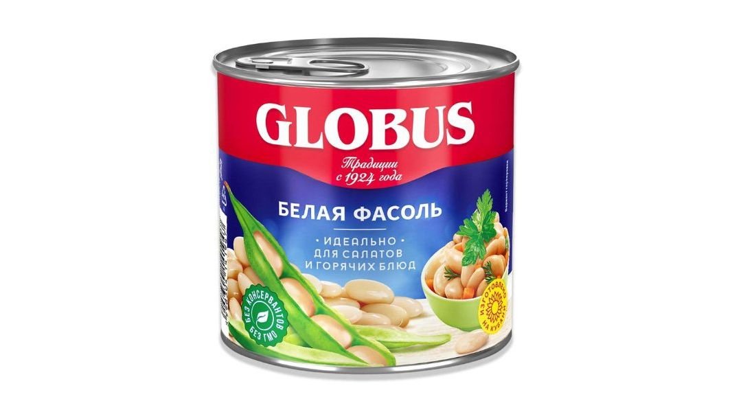 Фасоль Globus белая натуральная 425 г
