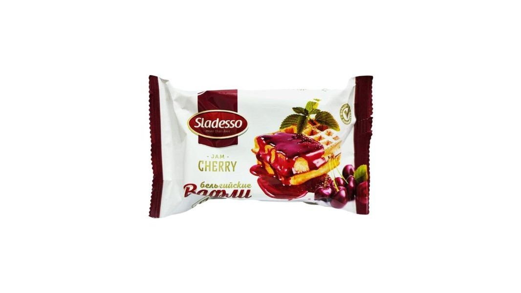 Вафли Sladesso Бельгийские со вкусом вишни 75 г