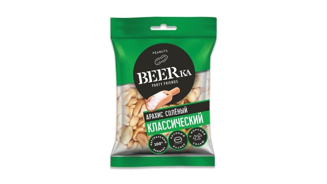 Арахис BEERKA Жареный соленый 90г м/у