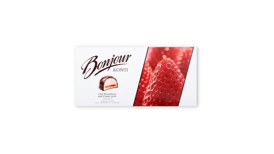 Десерт Konti Bonjour клубника со сливками 232 г