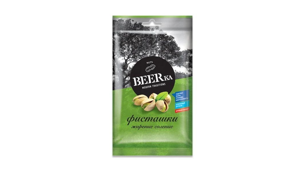 Фисташки BEERKA Жареные соленые 80г м/у